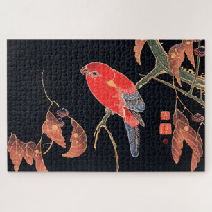 Quebra-cabeça Papagaio Vermelho no Ramal de uma Árvore por Ito J