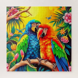 Quebra-cabeça Papagaios coloridos