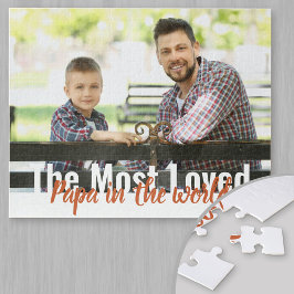 Quebra-cabeça Papai Mais Amado do Mundo Foto Personalizada