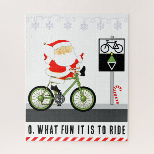 Quebra-cabeça Papai Noel Ciclista Natal