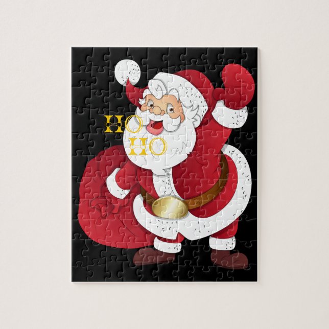 Quebra-cabeça Papai Noel com presentes quebra-cabeça. (Vertical)