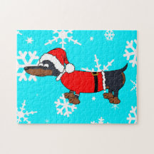 Papai noel Dachshund Dog Snowflake Design Quebra-c