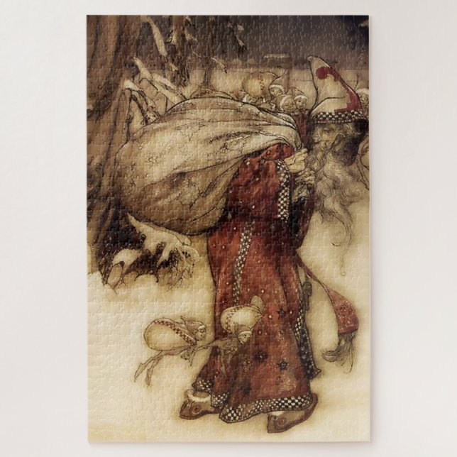 Quebra-cabeça "Papai Noel" de Arthur Rackham (Vertical)