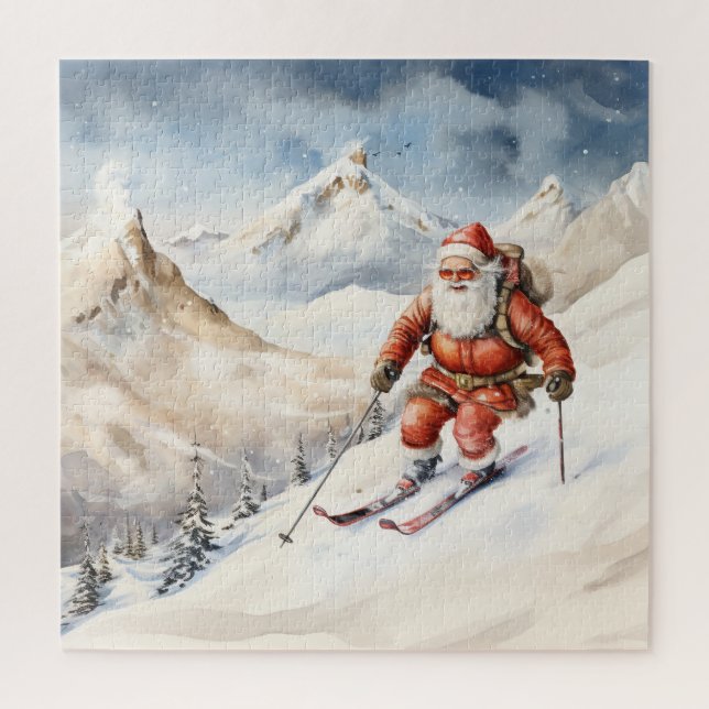 Quebra-cabeça Papai noel de esqui (Vertical)