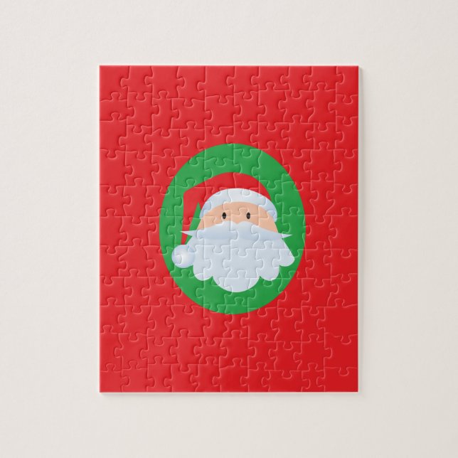 Quebra-cabeça Papai noel de fotos 8x10 com caixa de presentes (Vertical)