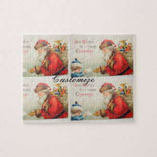 Quebra-cabeça Papai noel e Natal da nostalgia do vintage do