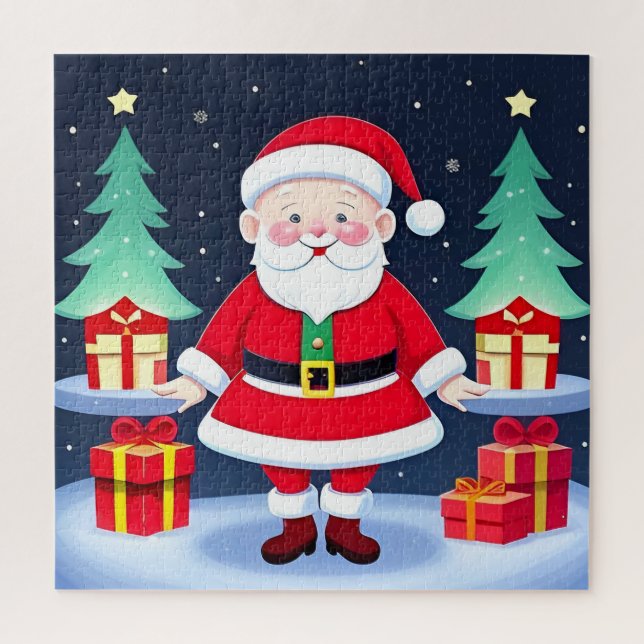 Quebra-cabeça Papai Noel e Presentes (Vertical)