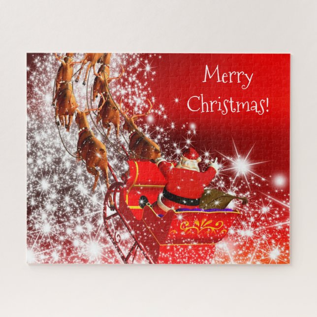 Quebra-cabeça Papai Noel e Trenó (Horizontal)