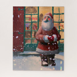 Quebra-cabeça Papai Noel em frente à Arte AI do Compro Brinquedo