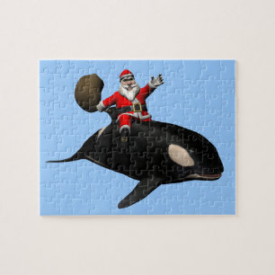 Quebra-cabeça Papai Noel Está Andando Em Orca