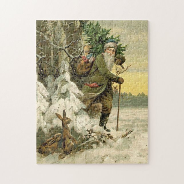 Quebra-cabeça Papai Noel Natal Vitoriano Árvore de Férias  (Vertical)