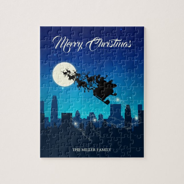 Quebra-cabeça Papai Noel Sleigh Natal (Vertical)