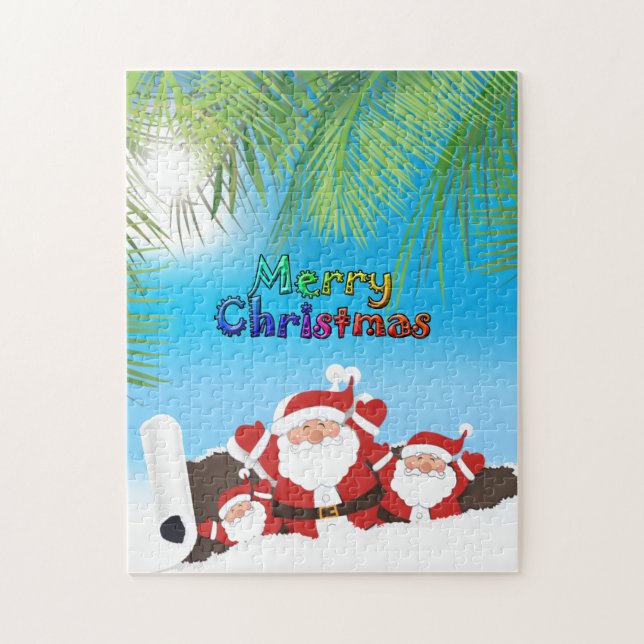 Quebra-cabeça Papai Noel tropical (Vertical)