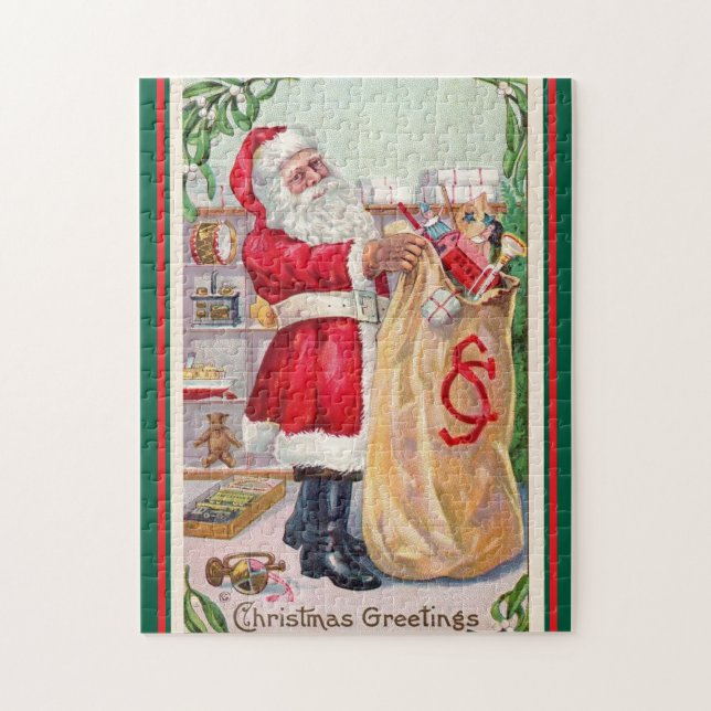 Quebra-cabeça Papai Noel Vintage 11x14 (Vertical)