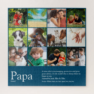 Quebra-cabeça Papai, Papá, Pai Definição 12 Foto Azul