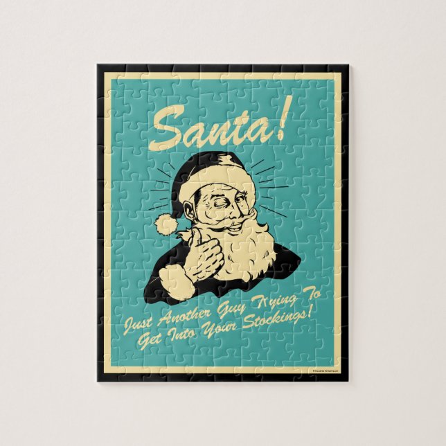 Quebra-cabeça Papais noeis! Cara tentando entrar em suas meias (Vertical)