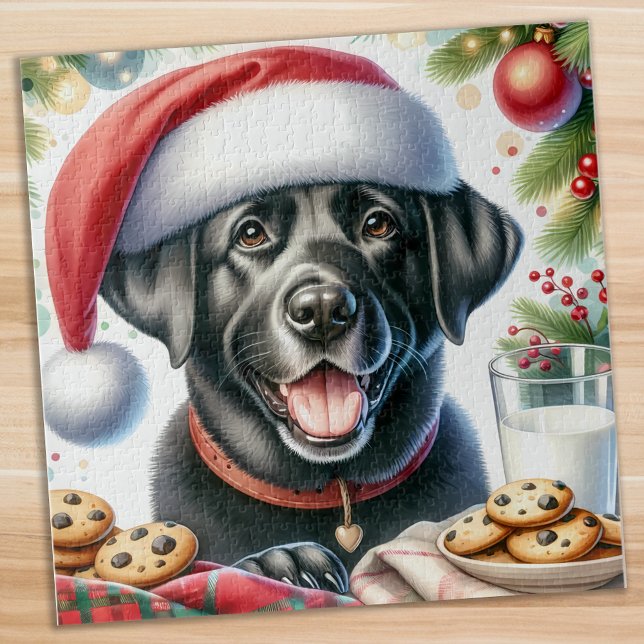 Quebra-cabeça Papais noeis de Cachorro do Labrador Cookies Natal (Criador carregado)
