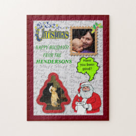 Quebra-cabeça Papais noeis de Natal e Árvore Adicionar Fotos