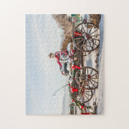 Quebra-cabeça Papais noeis de vaqueiro - Vagão com Balas de Hay