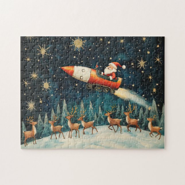 Quebra-cabeça Papais noeis engraçados na véspera de Natal (Horizontal)