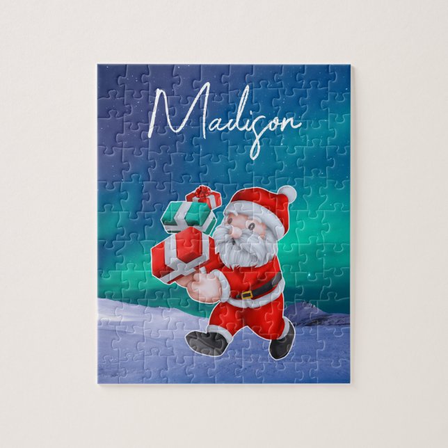 Quebra-cabeça Papais noeis estão a caminho do Norte Luzes de Nat (Vertical)