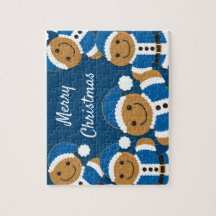 Papais noeis Gingercake Men Cookie Blue Christmas