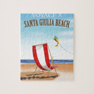 Quebra-cabeça Papais noeis Giulia Beach Vintage poster de viagen