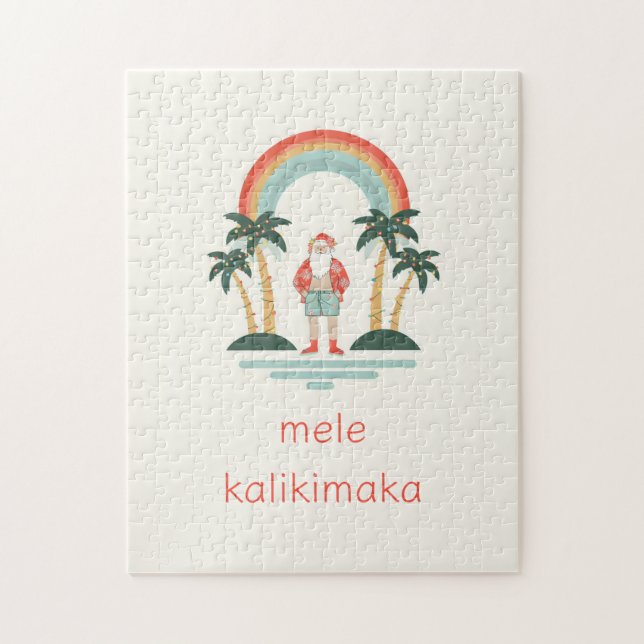 Quebra-cabeça Papais noeis Havaianos/Arco-Íris/Palmas (Vertical)