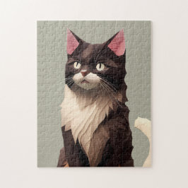 Quebra-cabeça Papel Cat Cortado Arte Pet Care Comida Compro Clín