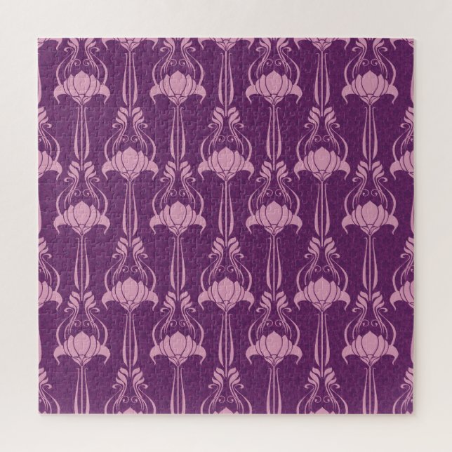 Quebra-cabeça Papel de parede flexível - Design violeta rosa (Vertical)