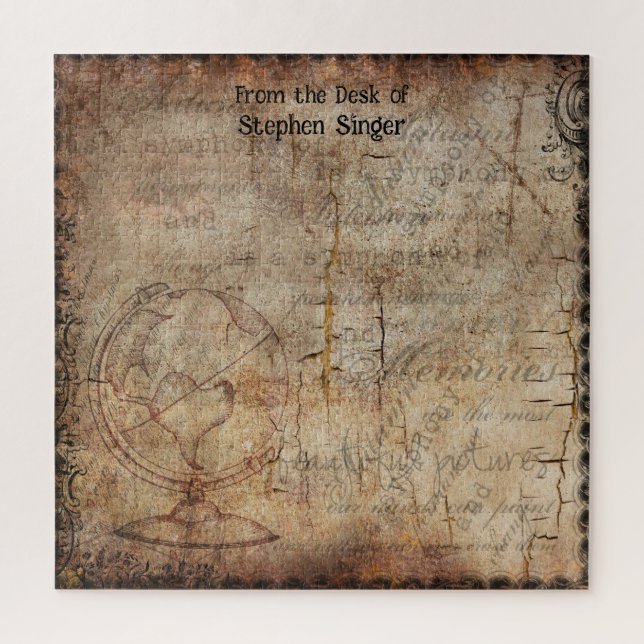 Quebra-cabeça Papel Viagem de Diário do Globo Steampunk (Vertical)