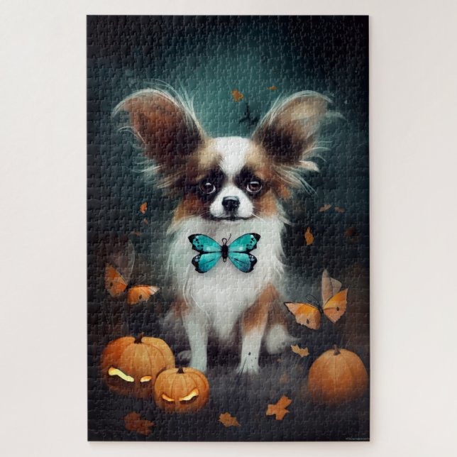 Quebra-cabeça Papillon de Halloween com Abóboras Assustadoras  (Vertical)