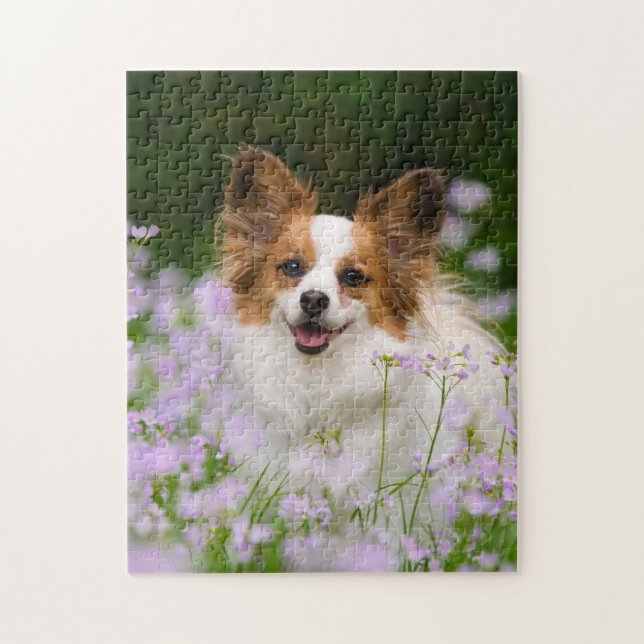 Quebra-cabeça Papillon Dog - Jogo Romântico de Retratos 11x14 (Vertical)