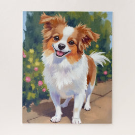 Quebra-cabeça Papillon Dog | Pet Watercolor Painting