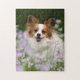 Quebra-cabeça Papillon Dog Portraje Romântico
