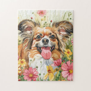 Quebra-cabeça Papillon Puzzle – Arte de Cachorro em Aquarela