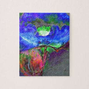 Quebra-cabeça Papoila azul, abstrato azul