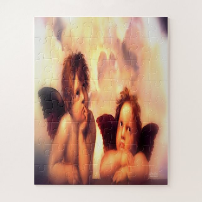 Quebra-cabeça Par de Anjos Putti (Vertical)