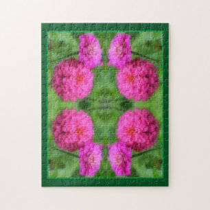 Quebra-cabeça Par do Flor Zinnia Rosa Fechar Abstrato