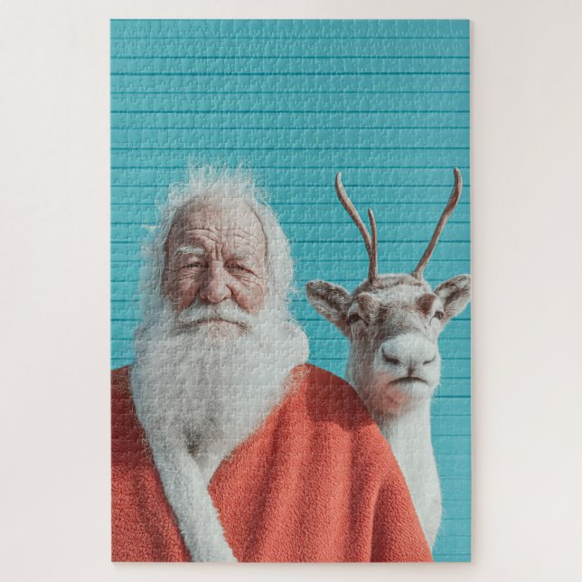 Quebra-cabeça Par Duo de Natal e Rena (Vertical)