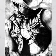 QUEBRA-CABEÇA PARA HOMENS 11x14 COWBOY em bela cai