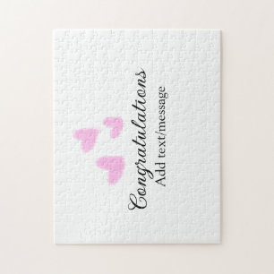 Quebra-cabeça Parabéns coração rosa formatura aquarela