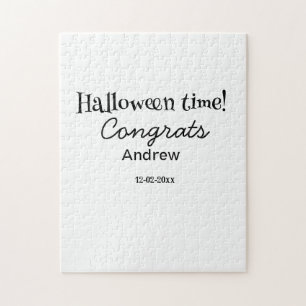 Quebra-cabeça Parabéns no Halloween adicione nome data ano forma
