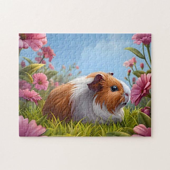 Quebra-cabeça Paraíso da Flor Rosa da Guiné (Horizontal)