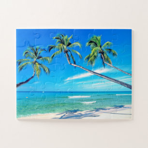 Quebra-cabeça Paraíso de praia tropical palmeiras