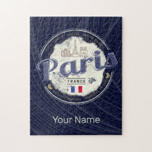Quebra-cabeça Paris Capital França Torre Eiffel Vintage Souvenir
