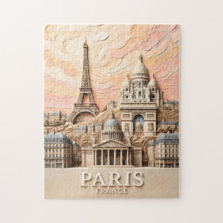 Quebra-cabeça Paris França Europa Moderno Pastel Texturizado Via