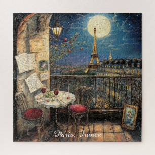 Quebra-cabeça Paris Romântica França Ilustração Torre Eiffel