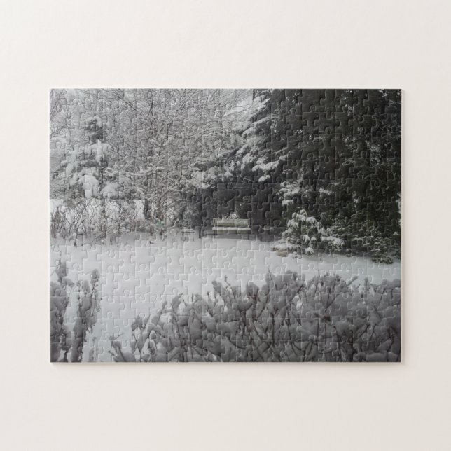 Quebra-cabeça Park Bench em neve fresca (Horizontal)