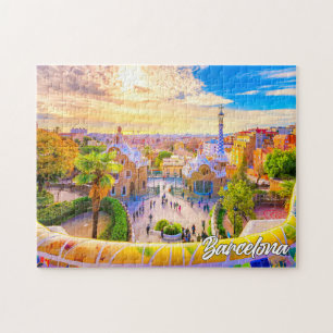 Quebra-cabeça Park Guell, Barcelona, Espanha